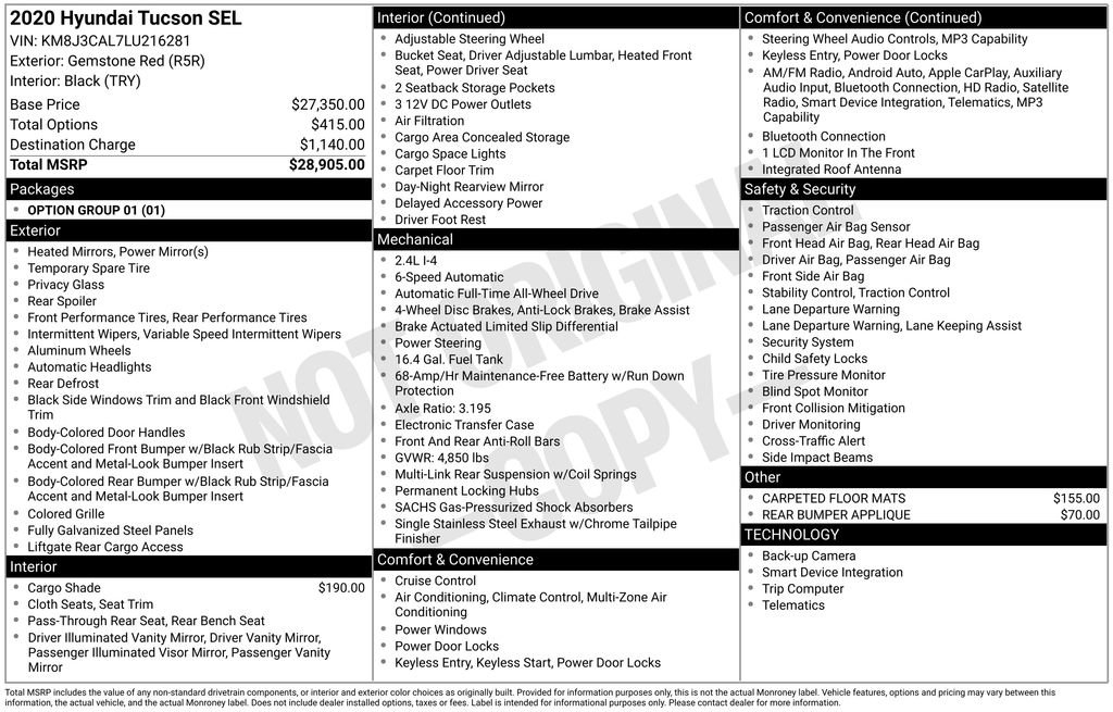 Used 2020 Hyundai Tucson SEL AWD/4WD image 35