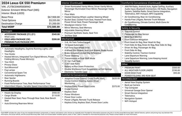 Used 2024 Lexus GX 550 w/ Accessory Package (Z1) AWD/4WD image 32
