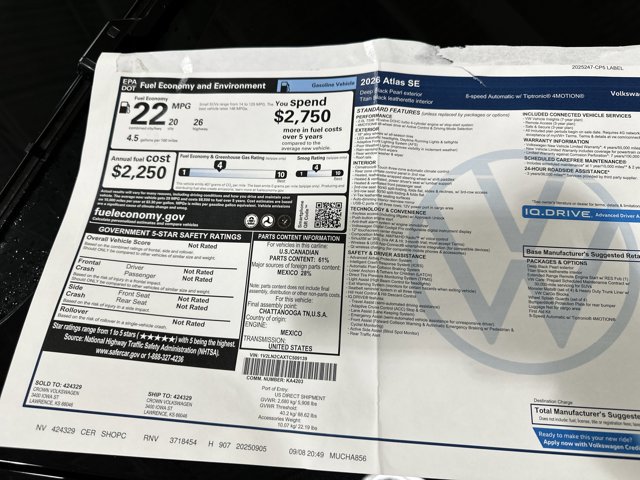 New 2026 Volkswagen Atlas SE image 40