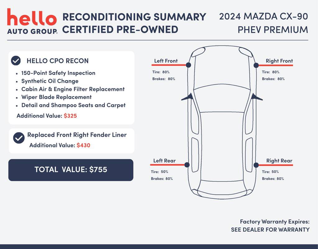 Used 2024 MAZDA CX-90 Plug-In Hybrid w/ Premium Pkg image 3