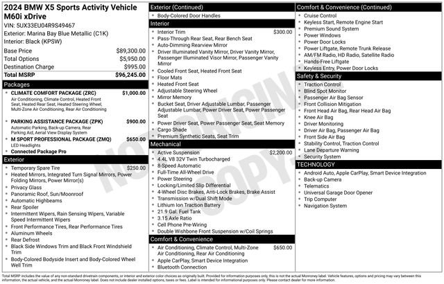 Certified 2024 BMW X5 M60i w/ Climate Comfort Package image 20