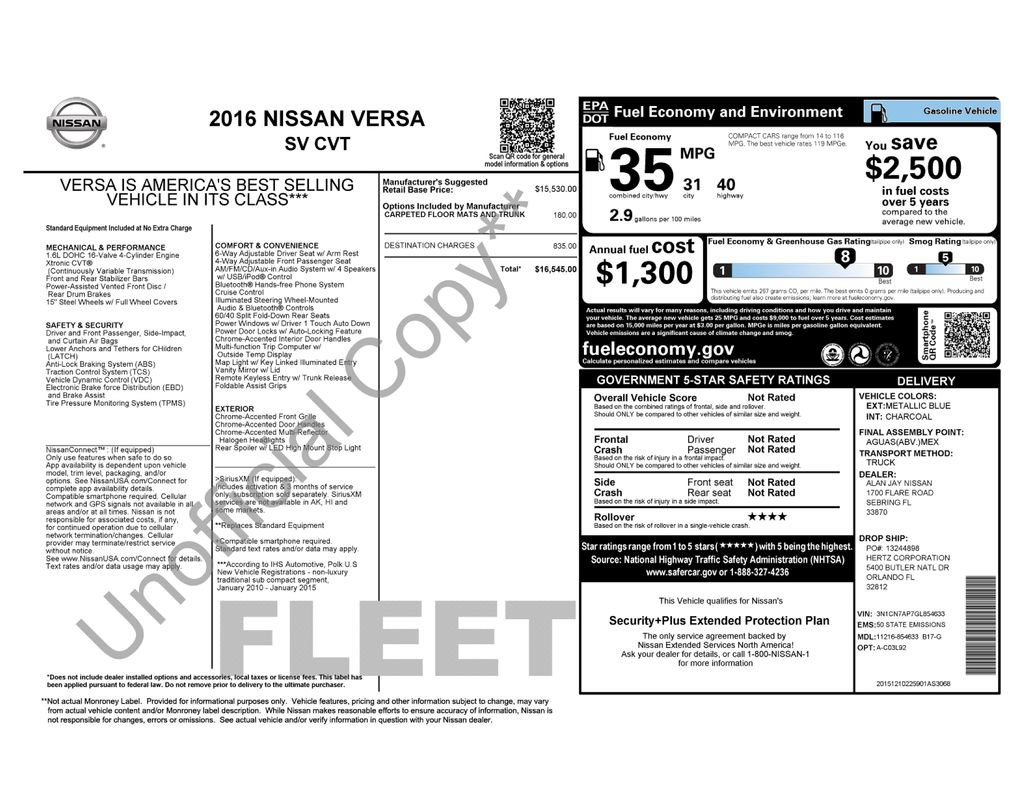 Used 2016 Nissan Versa SV FWD image 6