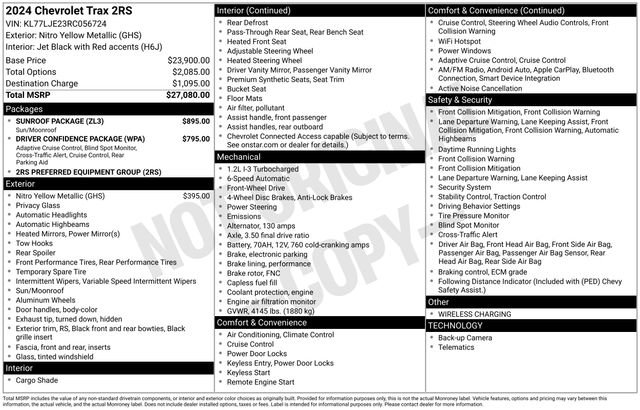 Used 2024 Chevrolet Trax RS w/ Sunroof Package FWD image 36