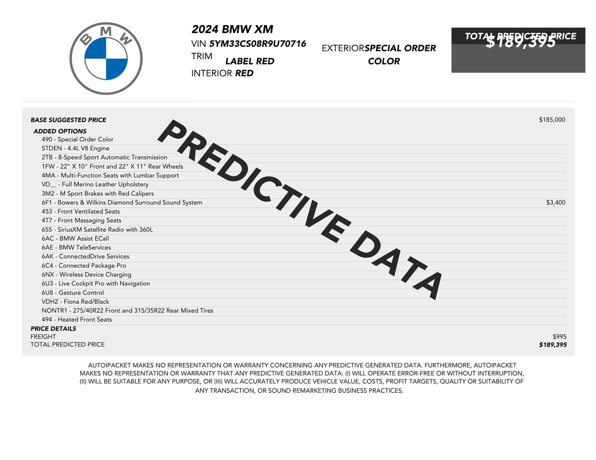 Used 2024 BMW XM Label Red image 87