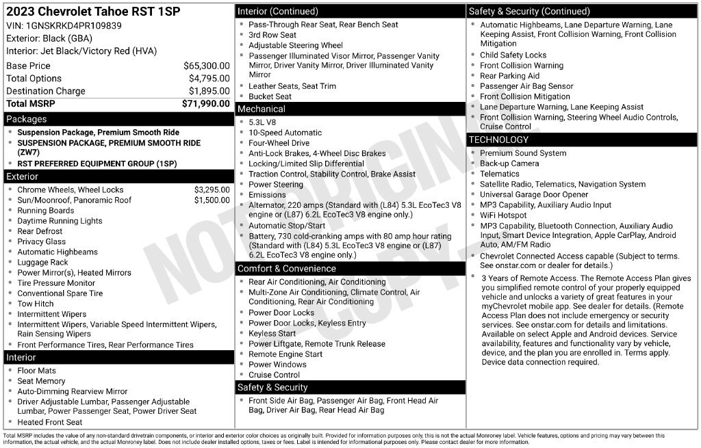 Used 2023 Chevrolet Tahoe RST AWD/4WD image 29