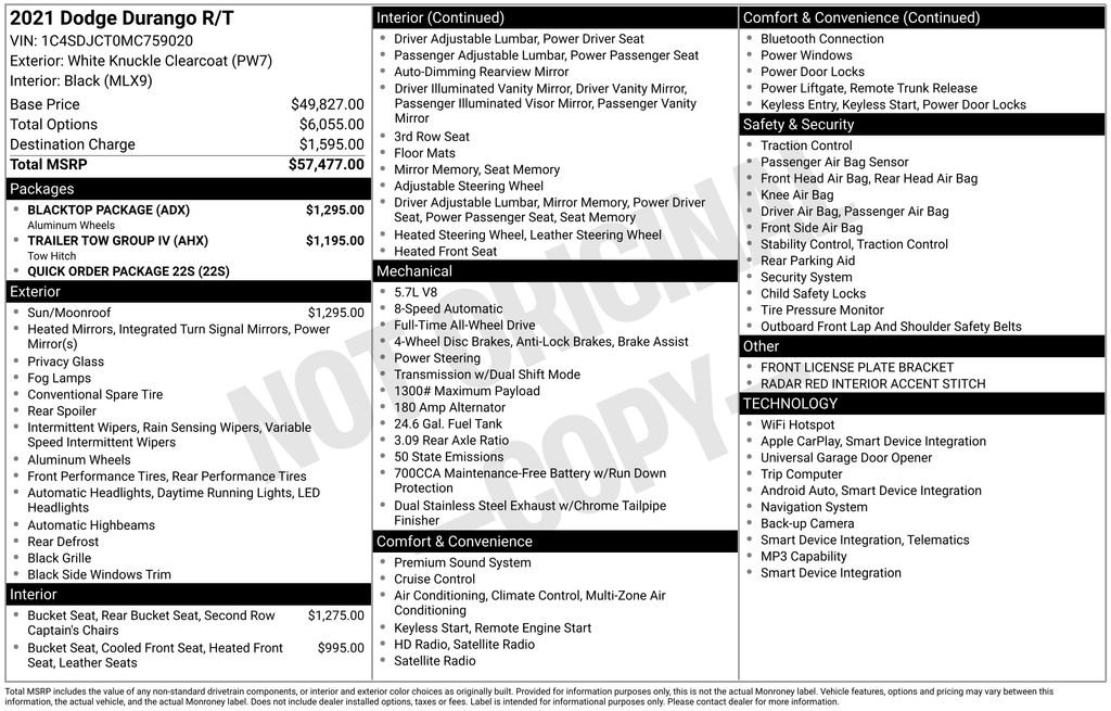 Certified 2021 Dodge Durango R/T w/ Blacktop Package AWD/4WD image 4