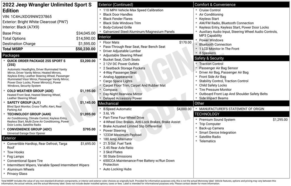 Used 2022 Jeep Wrangler Unlimited Sport image 46