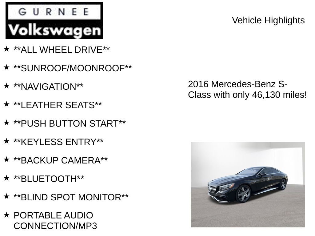 Used 2016 Mercedes-Benz S 63 AMG 4MATIC Coupe image 7