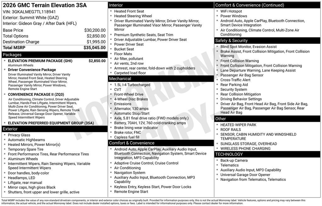 Used 2026 GMC Terrain Elevation w/ Elevation Premium Package FWD image 42