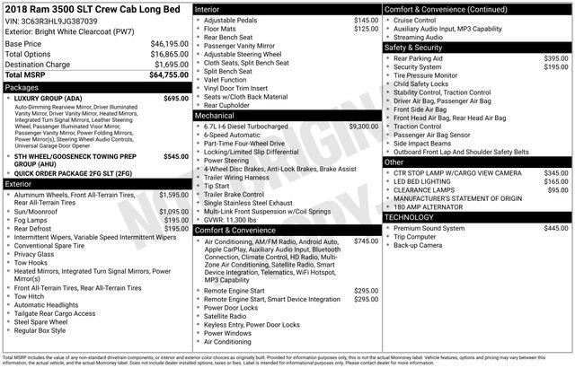 Used 2018 RAM 3500 SLT w/ Luxury Group image 8