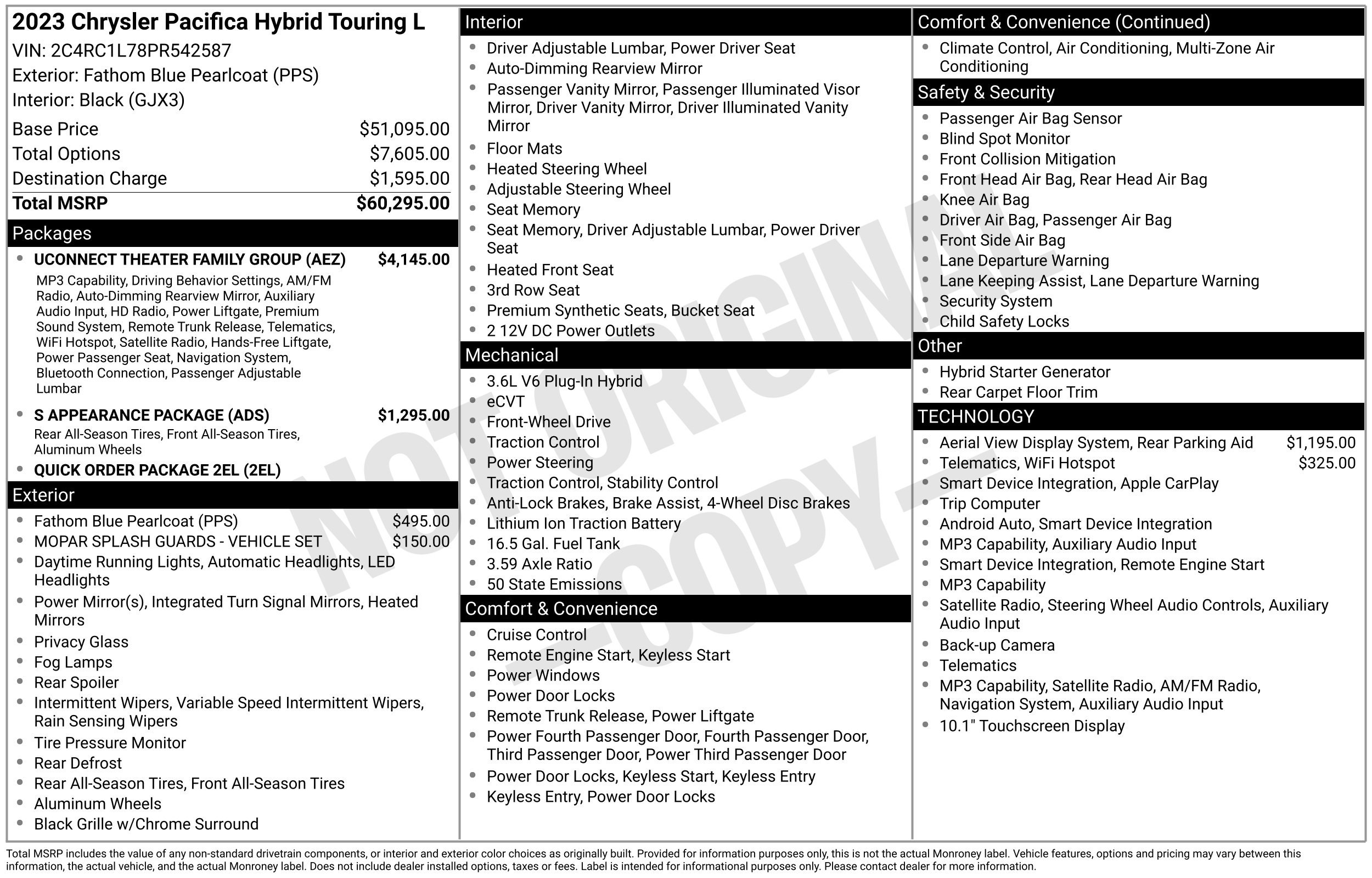 Used 2023 Chrysler Pacifica Touring-L w/ Uconnect Theater Family Group FWD image 2