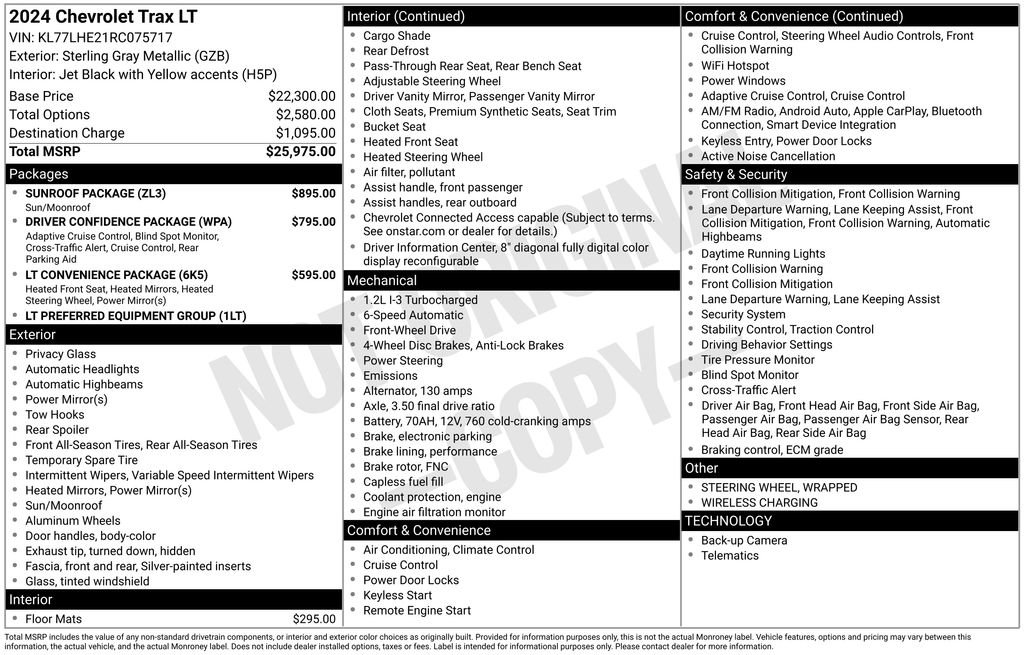 Used 2024 Chevrolet Trax LT w/ Sunroof Package image 11
