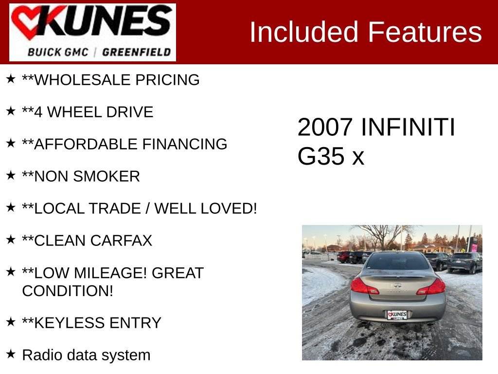Used 2007 INFINITI G35 x Sedan w/ Premium Pkg image 3