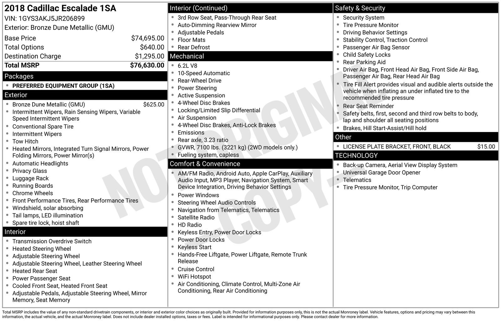 Used 2018 Cadillac Escalade 2WD image 6