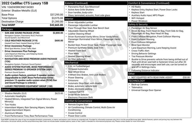 Used 2022 Cadillac CT5 Luxury w/ Sun And Sound Package image 10