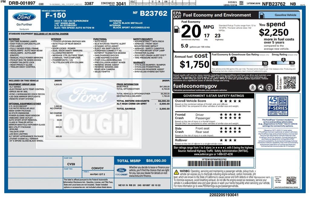 Used 2022 Ford F150 XLT w/ Equipment Group 302A High AWD/4WD image 6