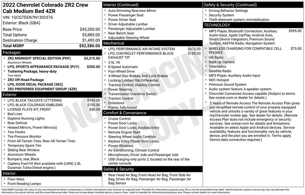 Used 2022 Chevrolet Colorado ZR2 w/ ZR2 Midnight Special Edition AWD/4WD image 33