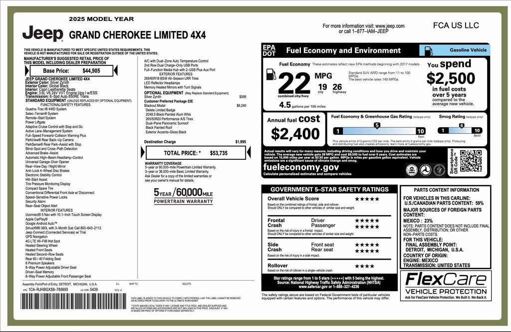 New 2025 Jeep Grand Cherokee Limited image 2