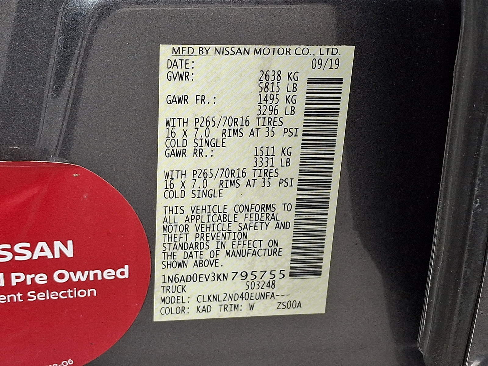 Certified 2019 Nissan Frontier SV w/ Value Truck Package AWD/4WD image 27