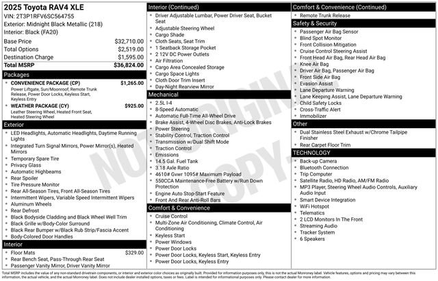 Certified 2025 Toyota RAV4 XLE w/ Convenience Package AWD/4WD image 25