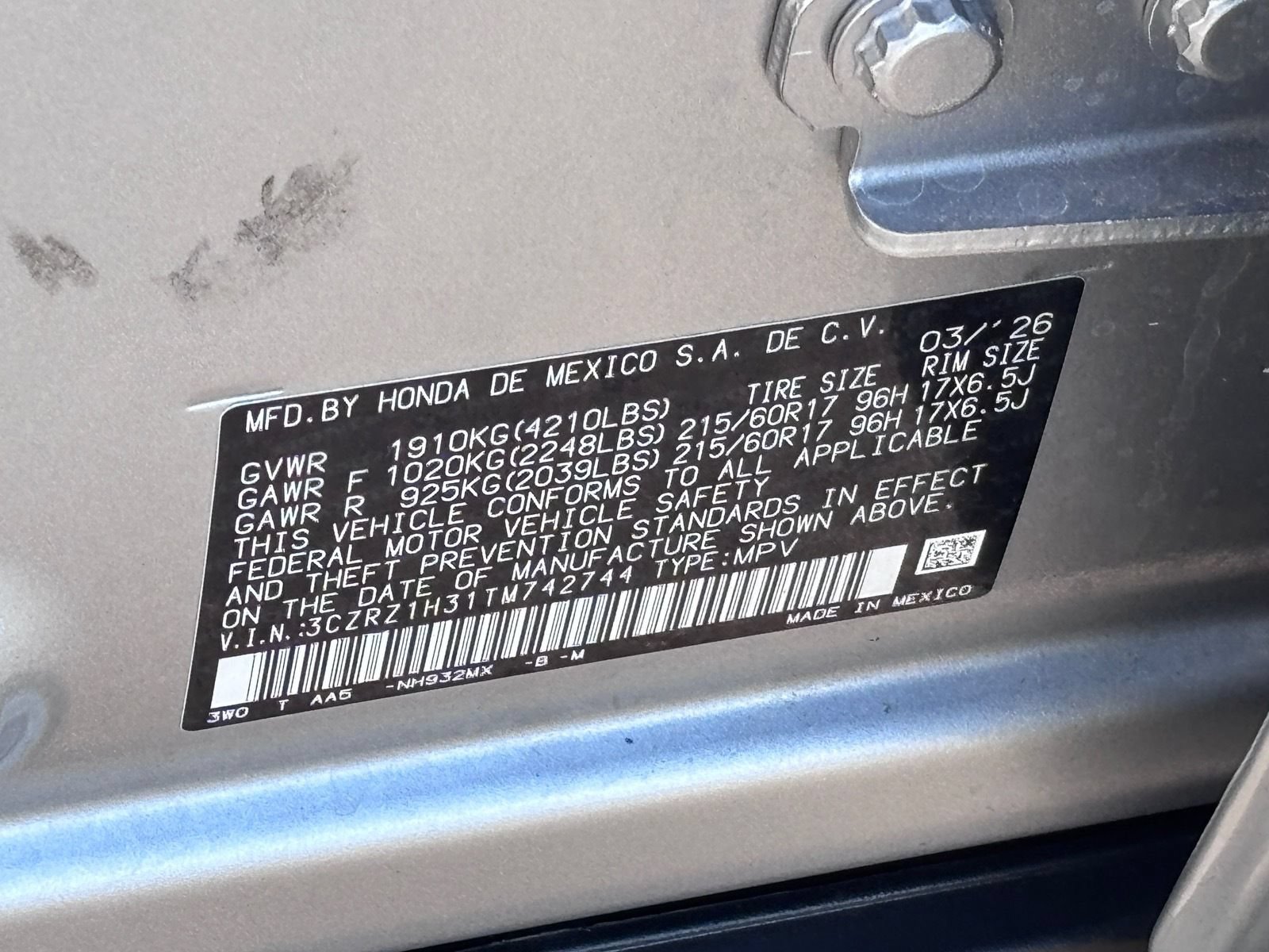 Certified 2026 Honda HR-V LX image 36