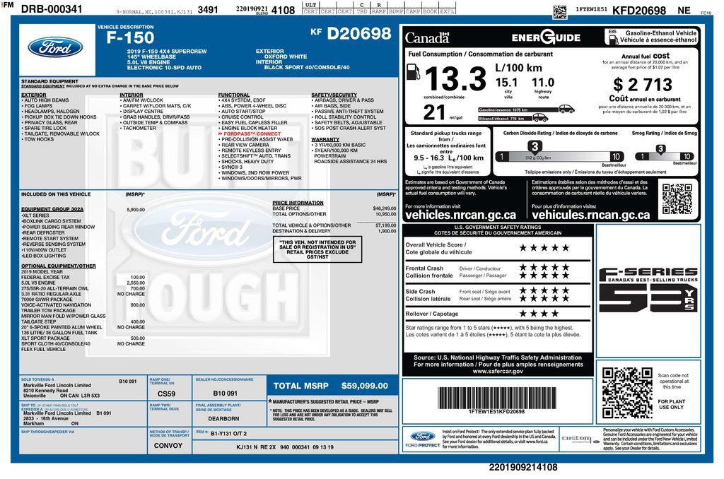 Used 2019 Ford F150 XLT w/ Equipment Group 302A Luxury AWD/4WD image 2