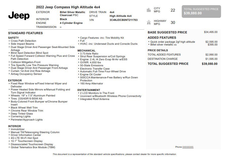 Used 2022 Jeep Compass High Altitude image 35