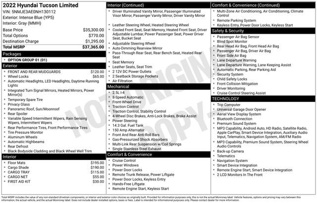 Used 2022 Hyundai Tucson Limited FWD image 12