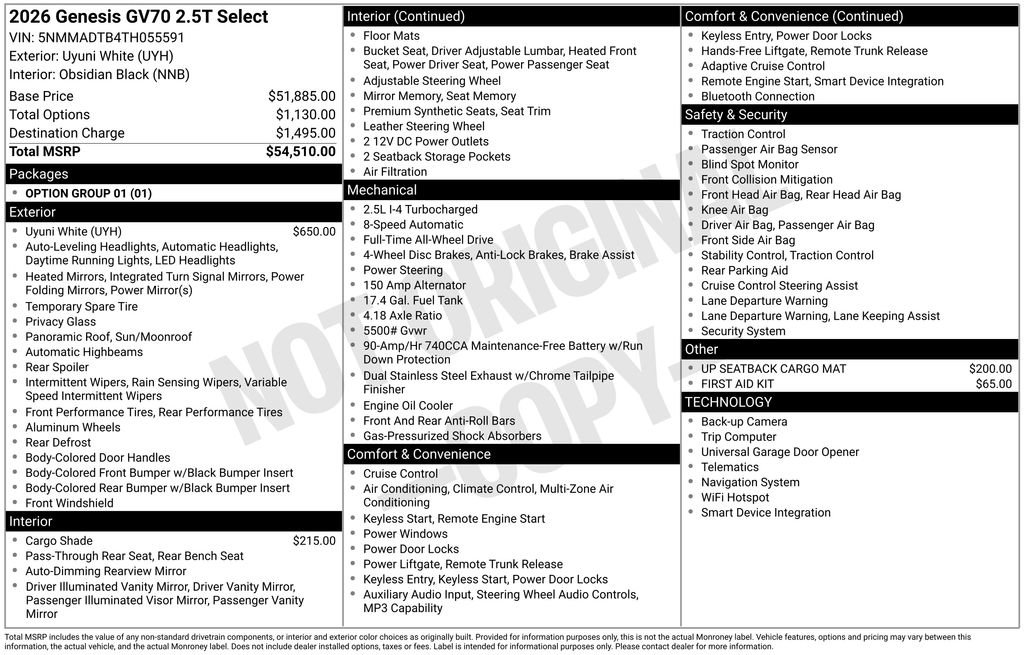 Certified 2026 Genesis GV70 2.5T Select AWD/4WD image 19
