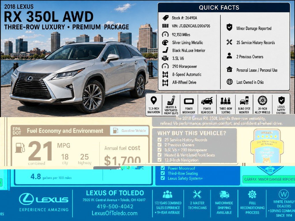 Used 2018 Lexus RX 350L AWD image 3