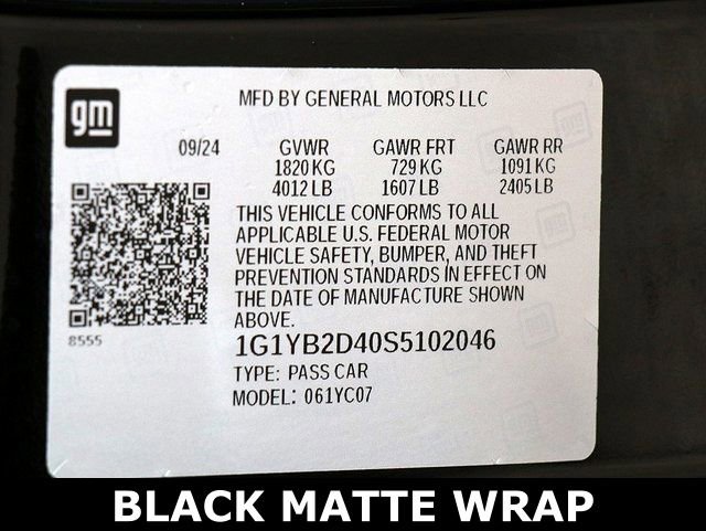 Certified 2025 Chevrolet Corvette Stingray Preferred Cpe w/ Stealth Interior Trim Package image 32