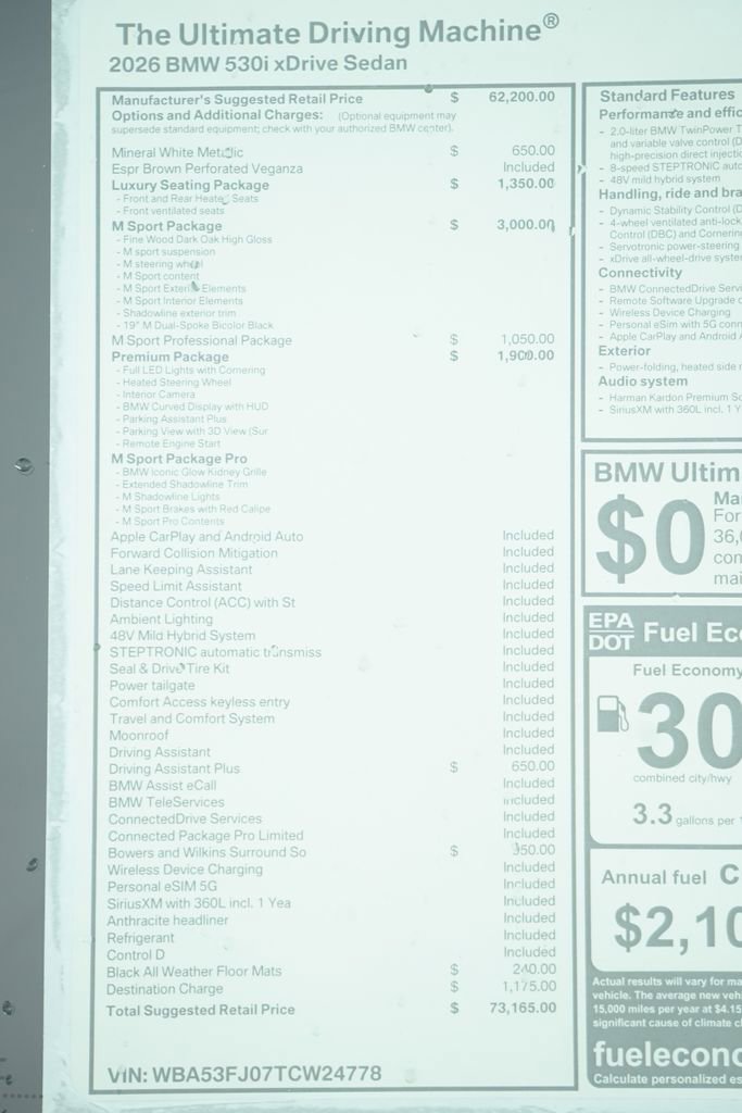 New 2026 BMW 530i xDrive w/ M Sport Package image 9