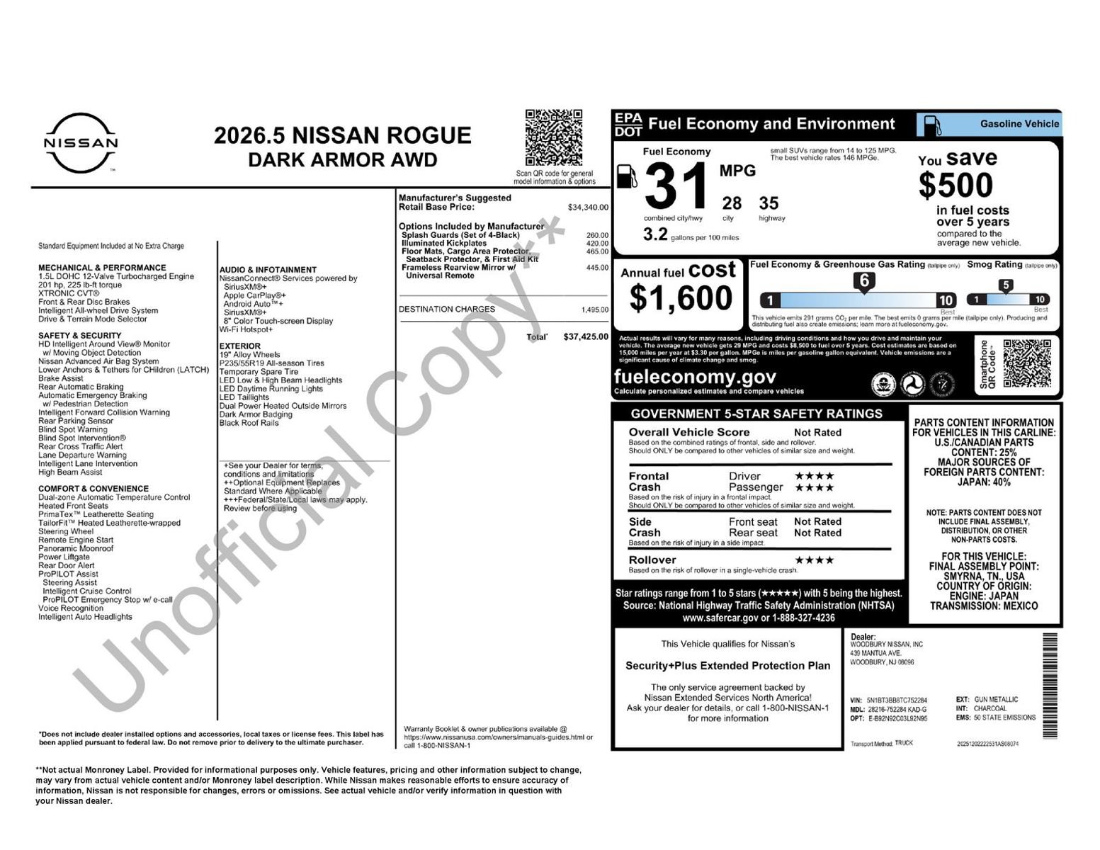 Used 2026 Nissan Rogue Dark Armor AWD/4WD image 11