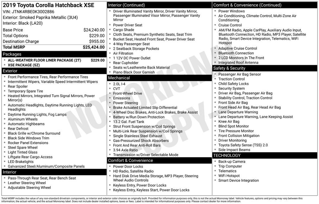 Used 2019 Toyota Corolla XSE image 17