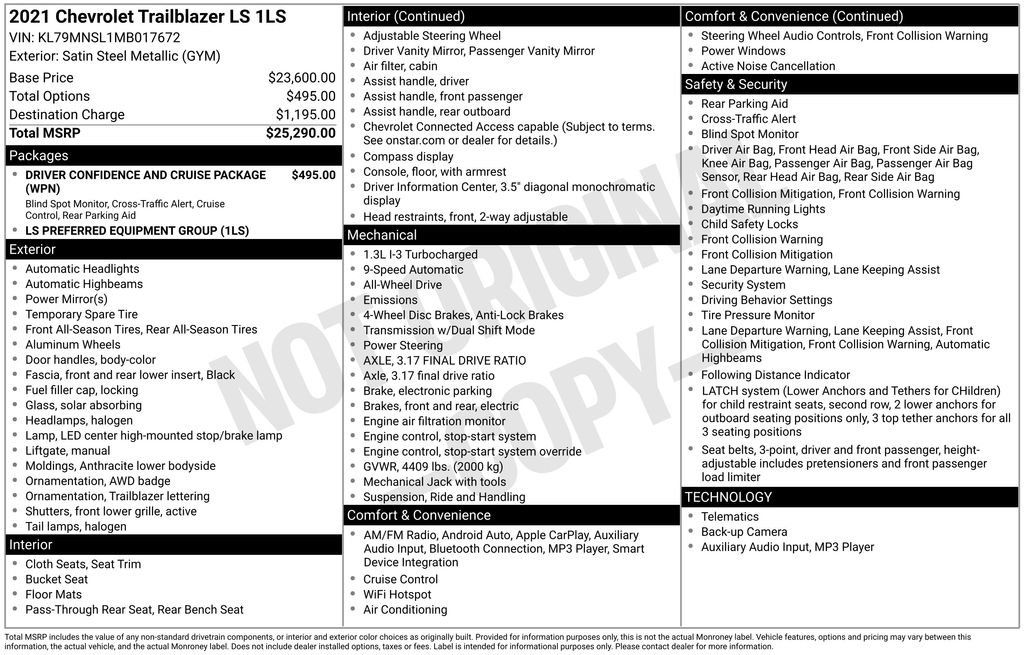 Used 2021 Chevrolet TrailBlazer LS image 7