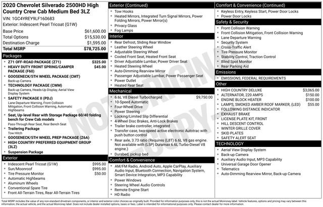 Used 2020 Chevrolet Silverado 2500 High Country w/ Z71 Off-Road Package image 3