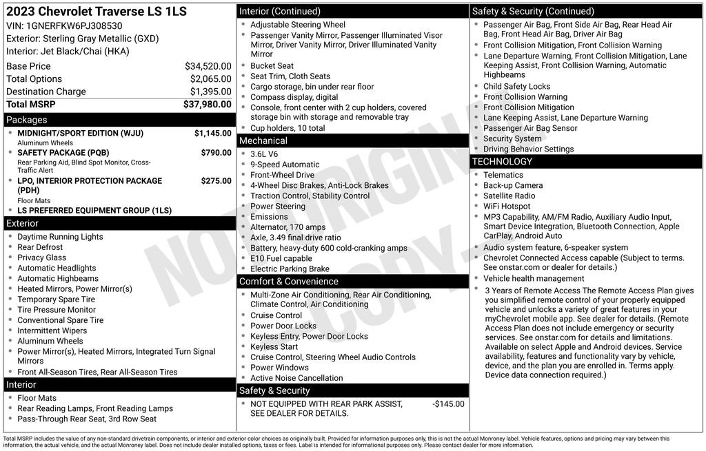 Used 2023 Chevrolet Traverse LS w/ Midnight/Sport Edition FWD image 2