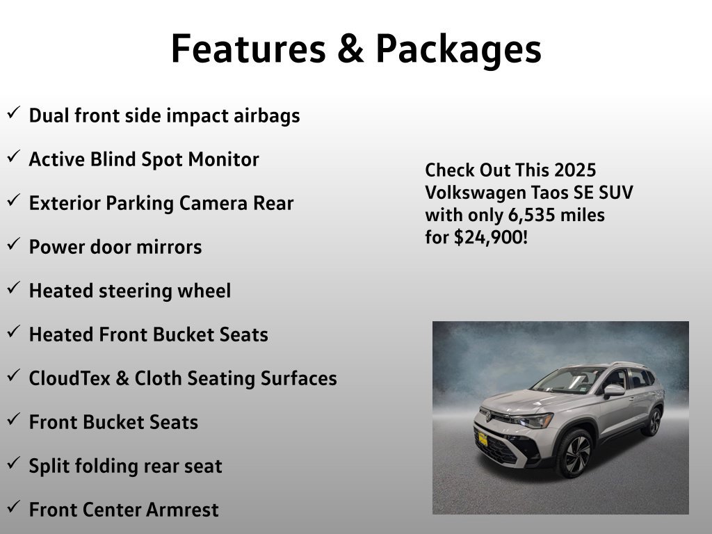 Used 2025 Volkswagen Taos SE w/ Panoramic Sunroof Package AWD/4WD image 13
