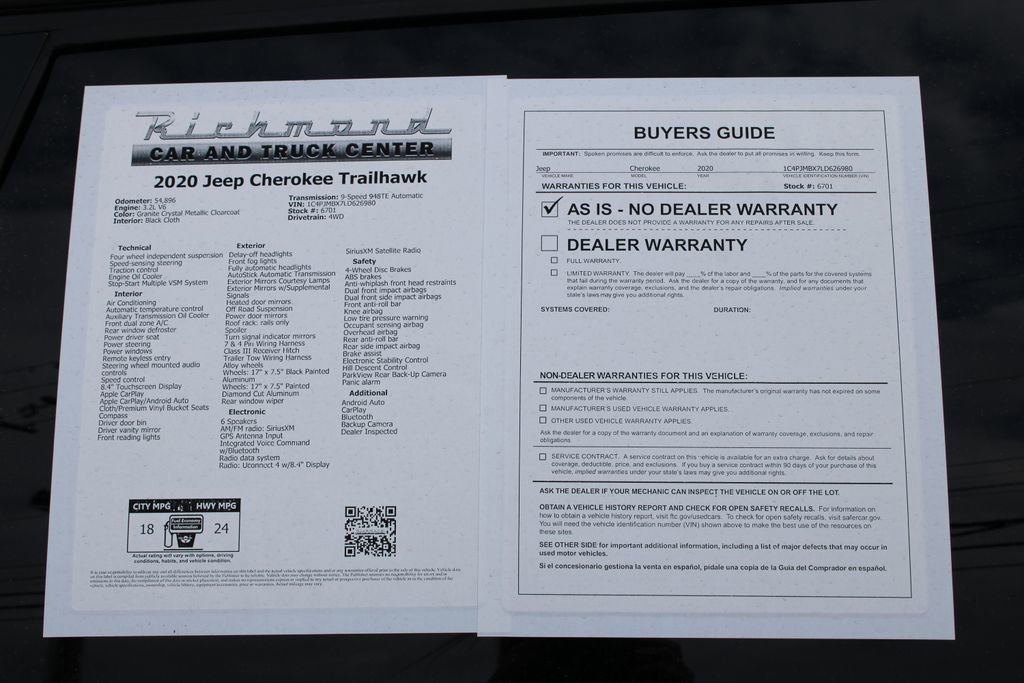 Used 2020 Jeep Cherokee Trailhawk w/ Trailer Tow Group image 20