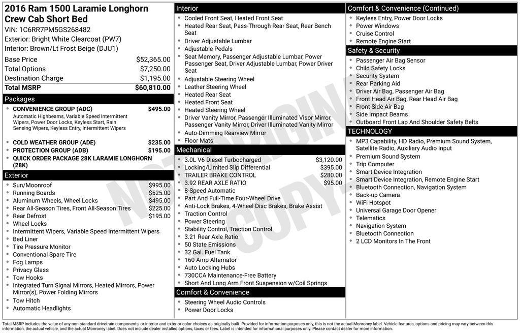 Used 2016 RAM 1500 Laramie Longhorn w/ Convenience Group AWD/4WD image 40