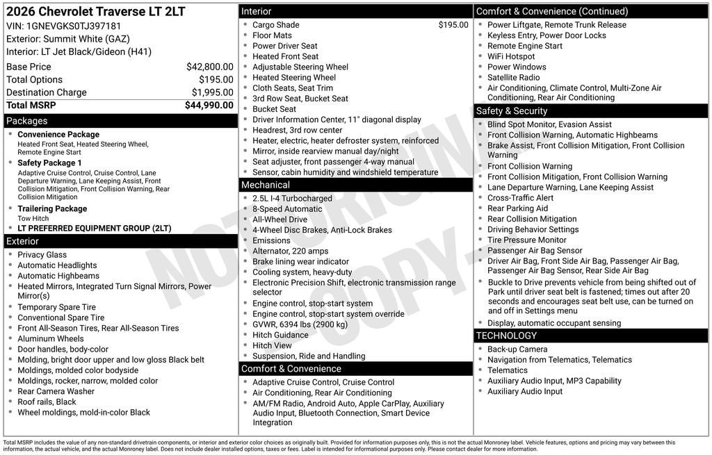 New 2026 Chevrolet Traverse LT AWD/4WD image 25