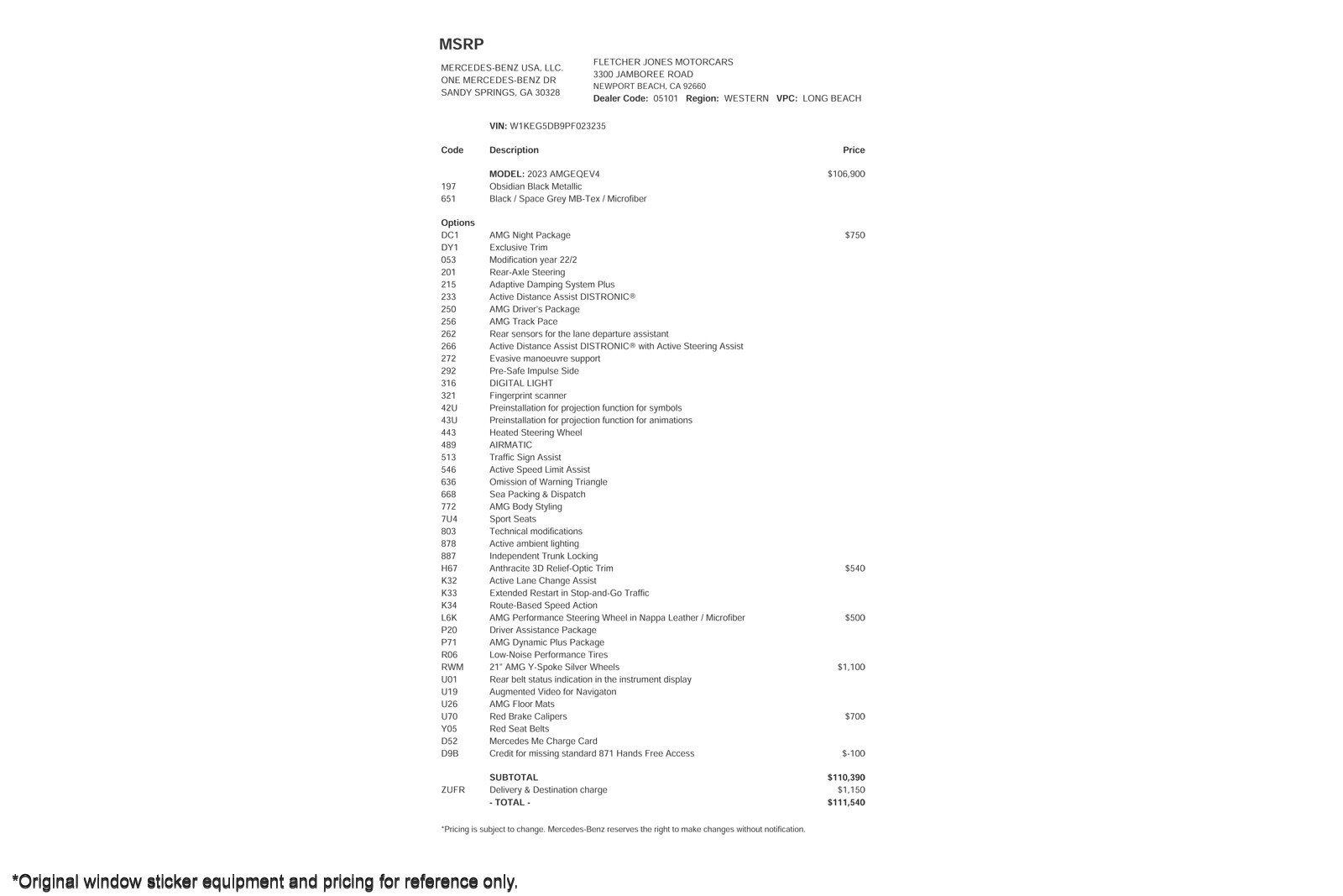 Certified 2023 Mercedes-Benz EQE AMG 4MATIC Sedan w/ AMG Night Package image 2