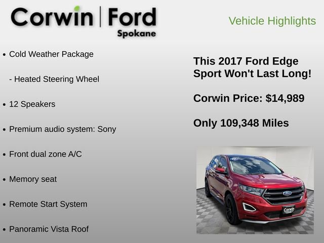 Used 2017 Ford Edge Sport w/ Equipment Group 401A AWD/4WD image 12