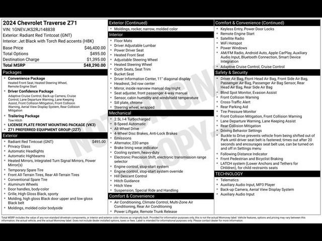 Used 2024 Chevrolet Traverse Z71 AWD/4WD image 28