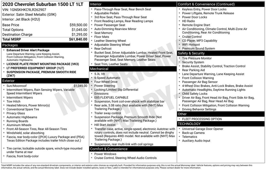 Used 2020 Chevrolet Suburban LT image 4