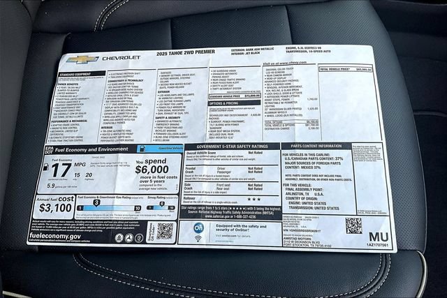 New 2025 Chevrolet Tahoe Premier RWD image 16