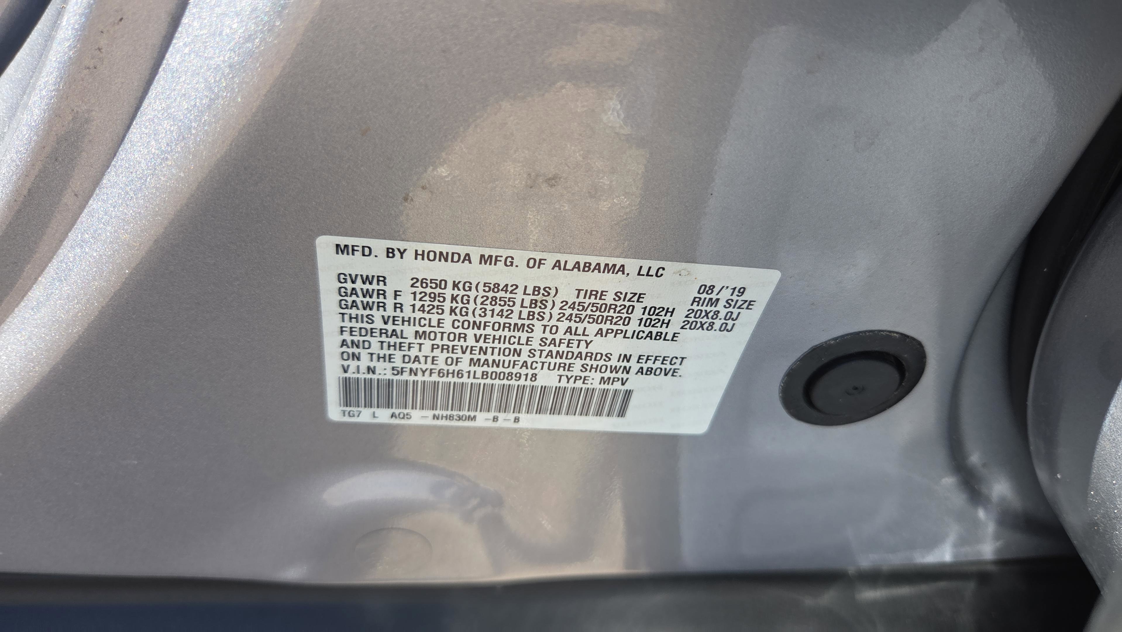 Certified 2020 Honda Pilot Touring image 20