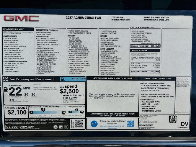 New 2027 GMC Acadia Denali FWD image 21