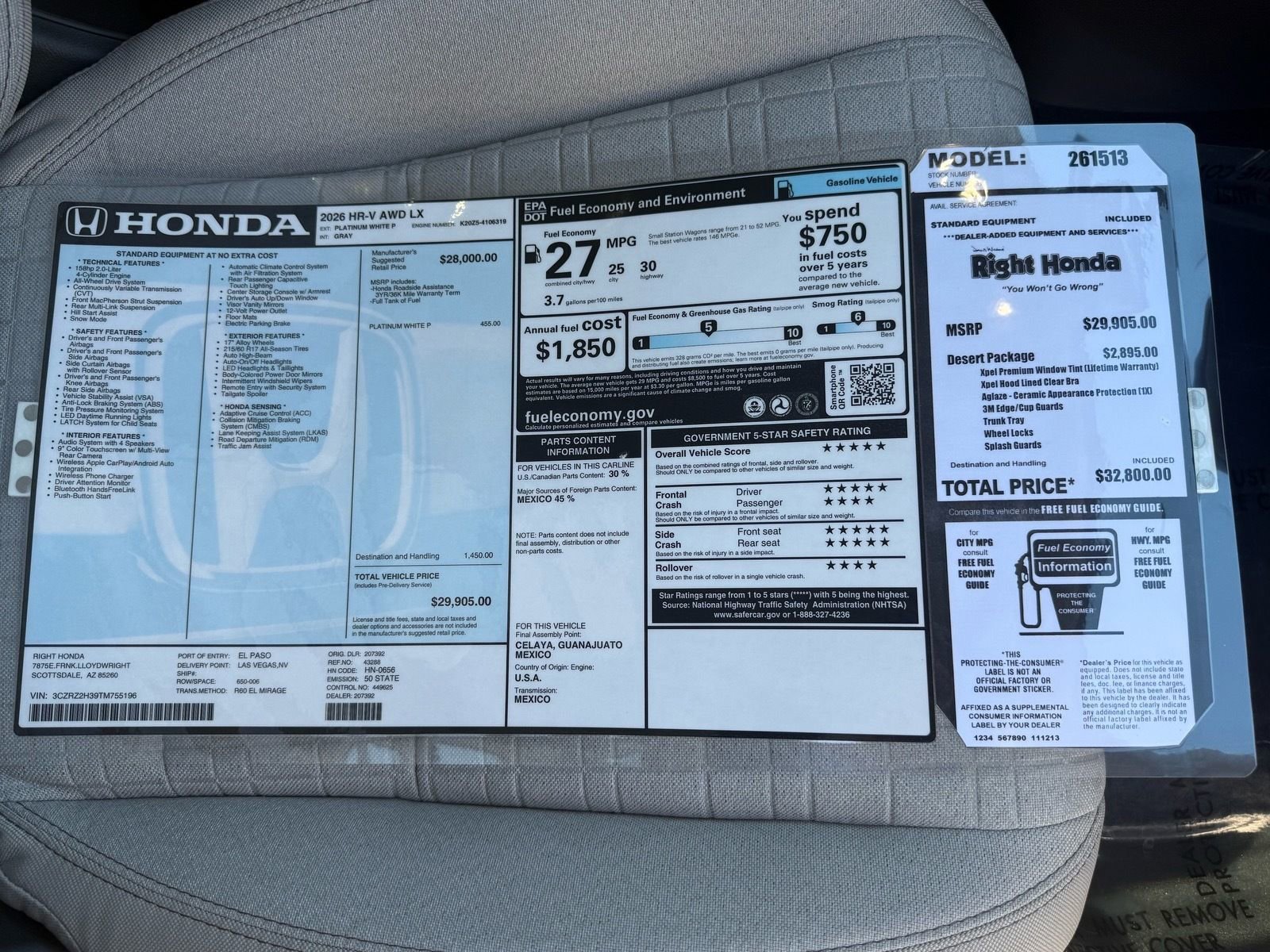 New 2026 Honda HR-V LX image 33