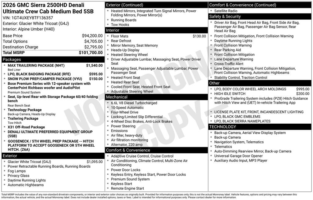 New 2026 GMC Sierra 2500 Denali Ultimate w/ Max Trailering Package image 40